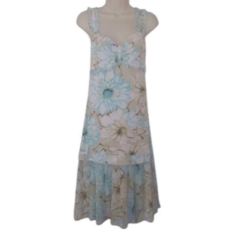 Svetlana Floral Drop Waist Ruffle Hem Dress